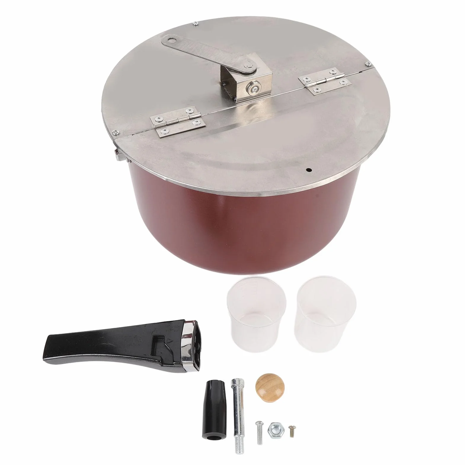 Máquina para Hacer Palomitas de Maíz para Estufa, Máquina para Hacer Palomitas de Maíz de Acero Inoxidable con Manivela, Olla para Palomitas de Maíz de Acero Inoxidable
