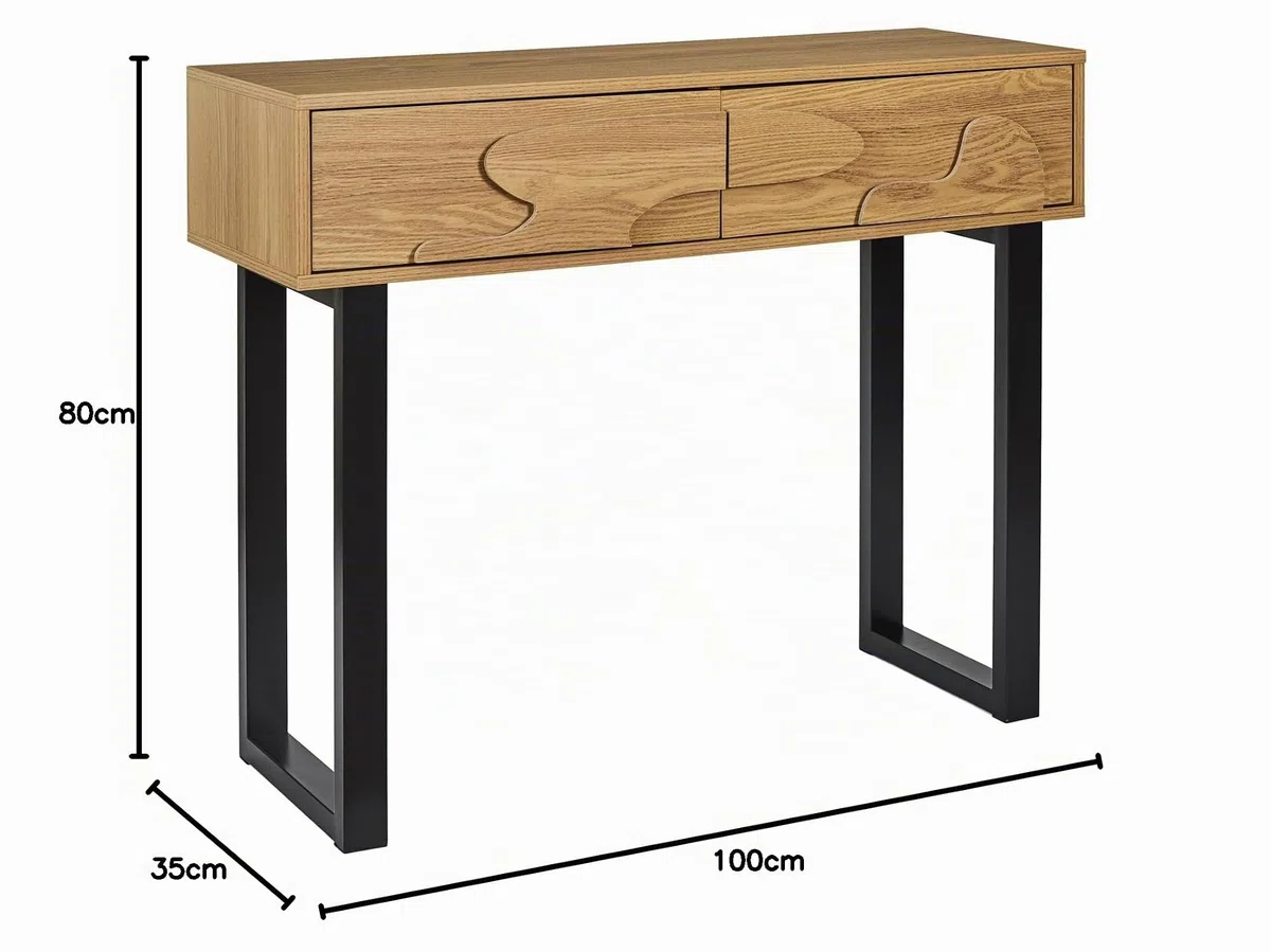 HOME DECO FACTORY - HD0431, Consola Calypso Moderna, Mueble de Entrada Versátil con Almacenamiento Optimizado, Diseño Elegante para Salón u Oficina, Dimensiones 100x80x35 cm, Marrón Negro
