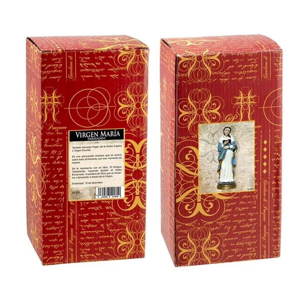 Virgen María Embarazada figura 30 cm. escultura dulce espera resina