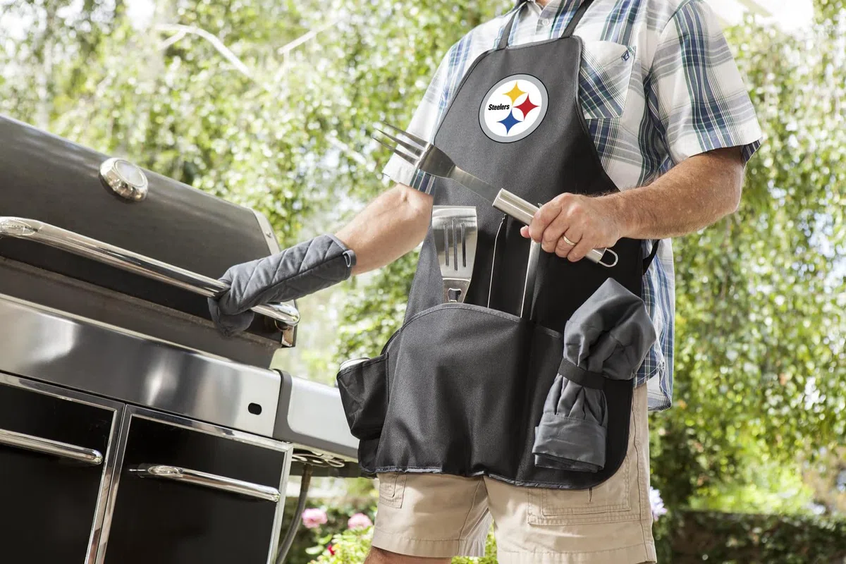 Picnic Time NFL Barbacoa Delantal Bolso Pro, Pittsburgh Steelers