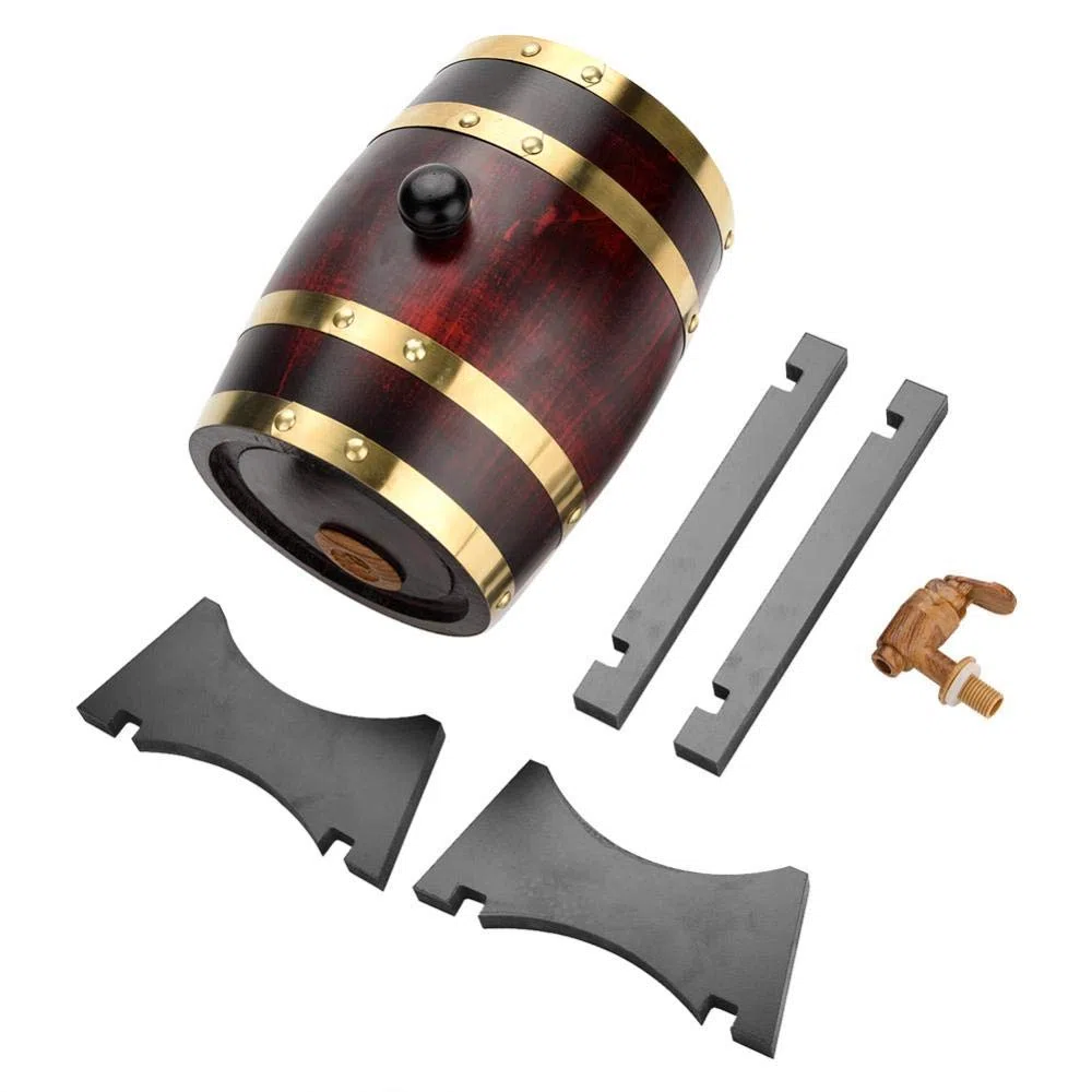Barril de madera de roble de 10 litros para almacenamiento y envejecimiento de vino y bebidas, con soporte, de la marca Dream Wood