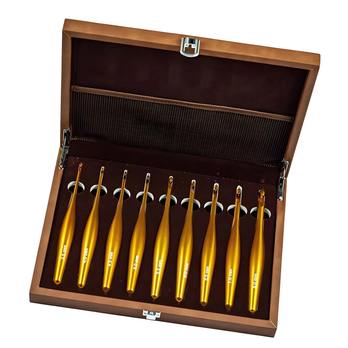 Juego de agujas de ganchillo de alúmina con diseños desmontables, mango ergonómico de madera, varios tamaños y bolsa de almacenamiento, ganchillo de viaje