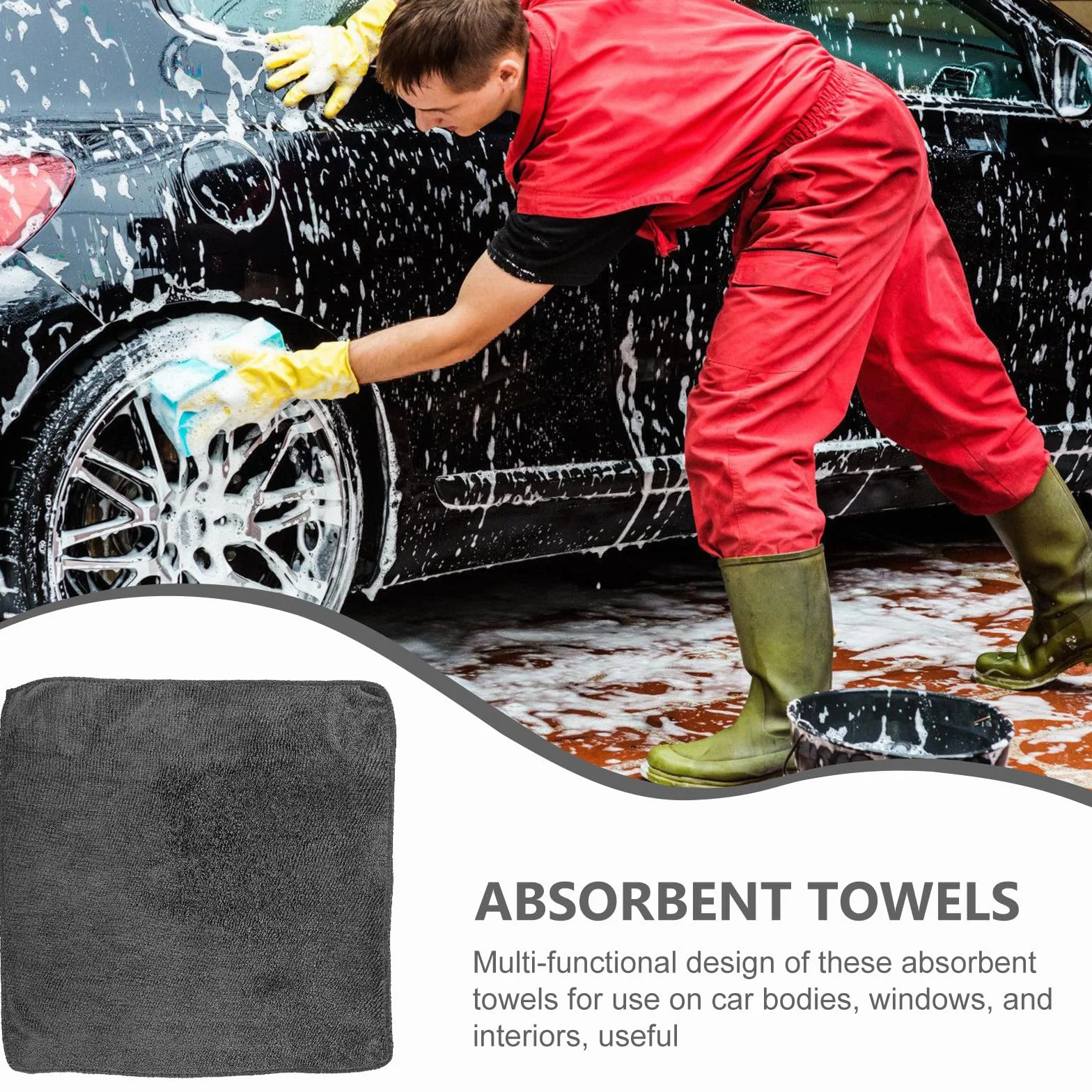 BETOOKY 12 Paños de Limpieza de Microfibra Absorbentes Reutilizables 40x40 Cm Gris para Cocina y Limpieza de Coche Multiusos para Vajilla y Superficies