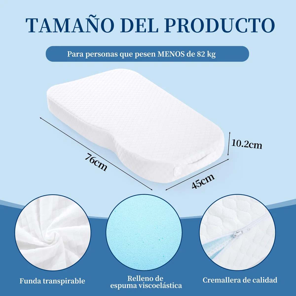 Almohada de Rodillas Memory Foam para Dormir de Lado, Cojín Ergonómico para Piernas, Almohada Suave para la Alineación Corporal, Soporte para Espalda, Caderas y Embarazo