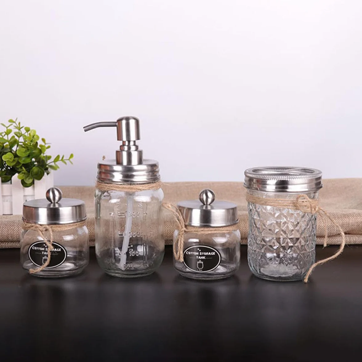 ULTECHNOVO Juego de Accesorios para Baño Set de 1 y Botella de Loción de Vidrio Plata Vaso para Cepillos de Dientes Adecuado para Uso Hogar y Baño
