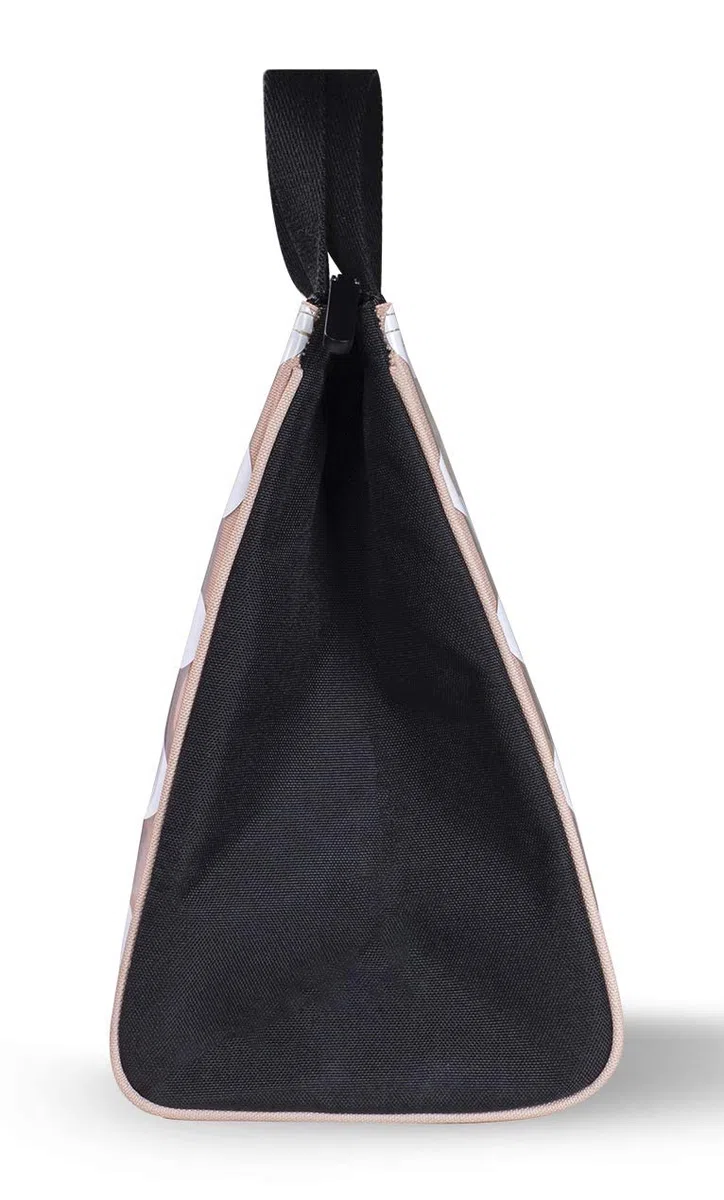 Kate Spade New York Bolsa de almuerzo isotérmica portátil con forro interior aislado plateado y bolsillo de almacenamiento, lunares jumbo