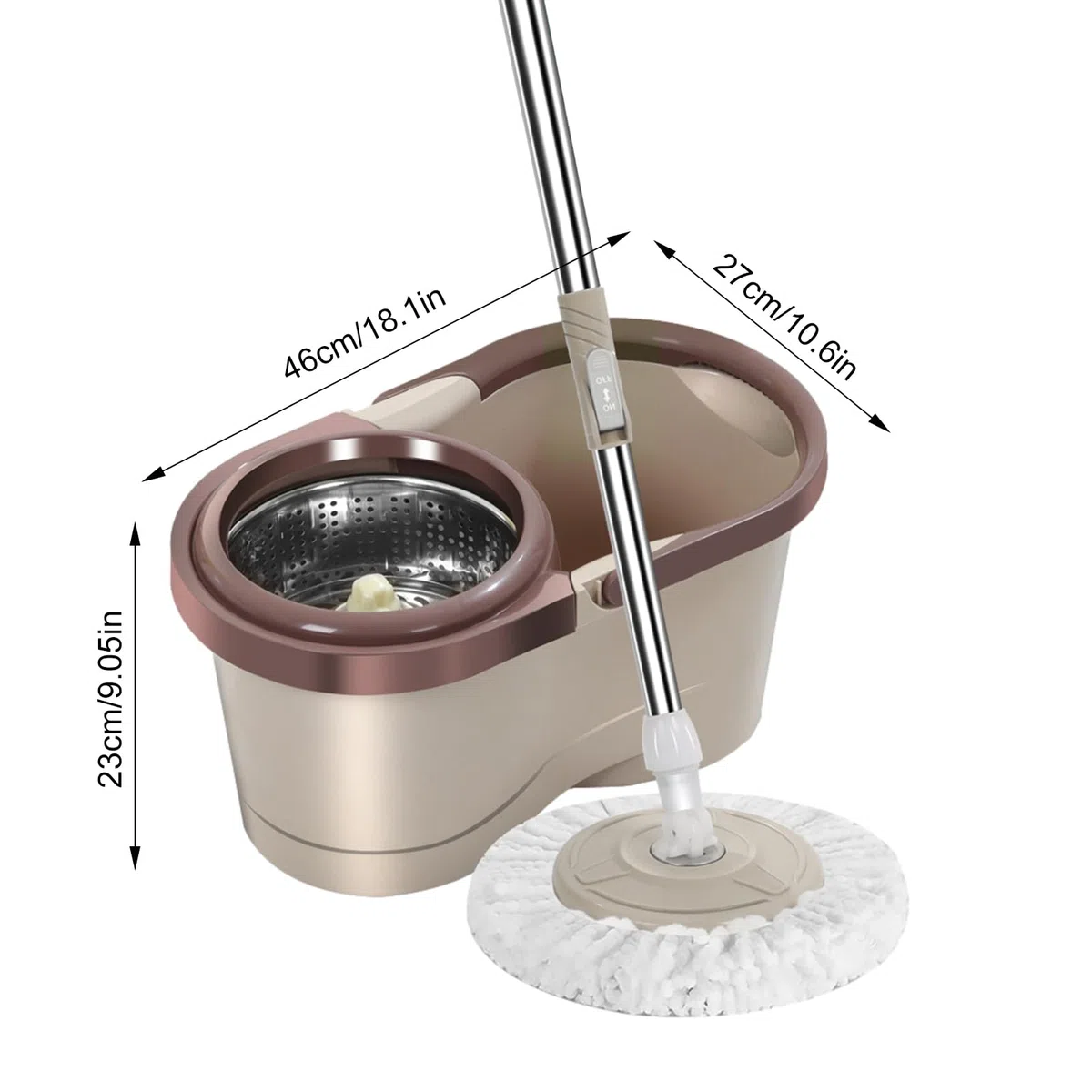 Sistema de cubo de fregona giratoria, fregona giratoria automática para limpieza del hogar, fregona de microfibra giratoria de 360°, fregona de limpieza que ahorra manno de obra con escurridor para sa