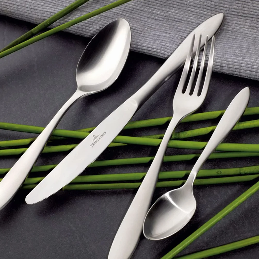 Villeroy & Boch - Set de cubertería Arthur para 12 personas, 68 piezas | Set de cubertería para fiestas grandes, acero inoxidable 18/10, plateado, apto para lavavajillas, 44 x 29 x 9 cm