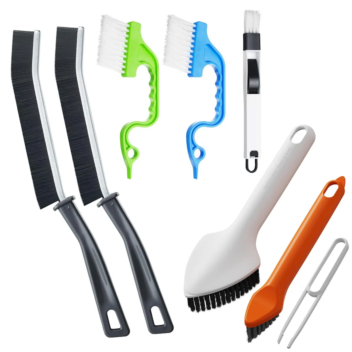 Cepillo de limpieza para hendiduras, cepillo de limpieza de grietas de cerdas duras, cepillos de limpieza 3 en 1 para uso doméstico, cepillo de limpieza multifuncional para baño, cocina,