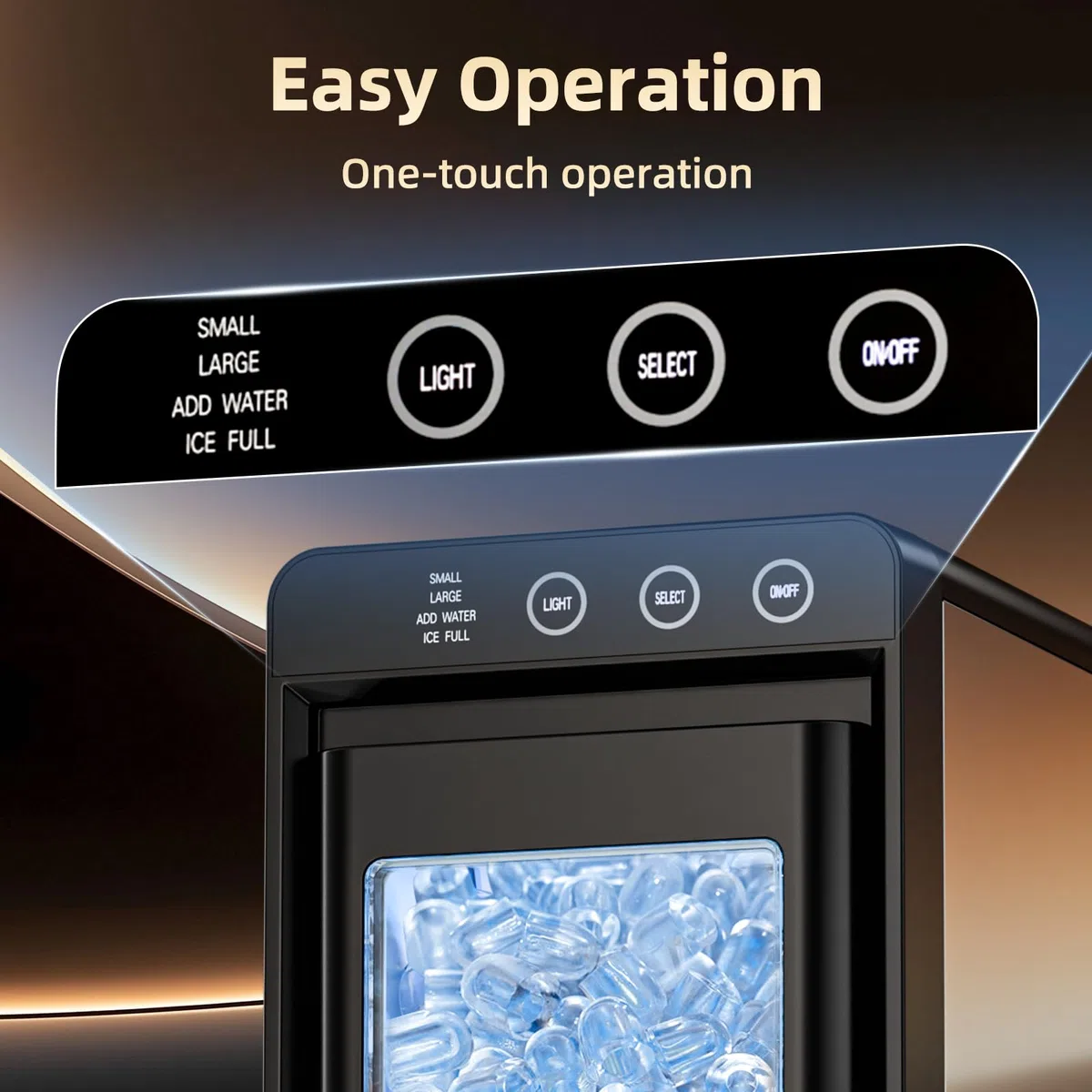 Antarctic Star Máquina de hielo, 26 libras en 24 horas, 8 cubos en 6 minutos, tanque de 0.8 litros y almacenamiento de 1 libra, limpieza automática con cesta y cuchara, portátil para el hogar/cocina