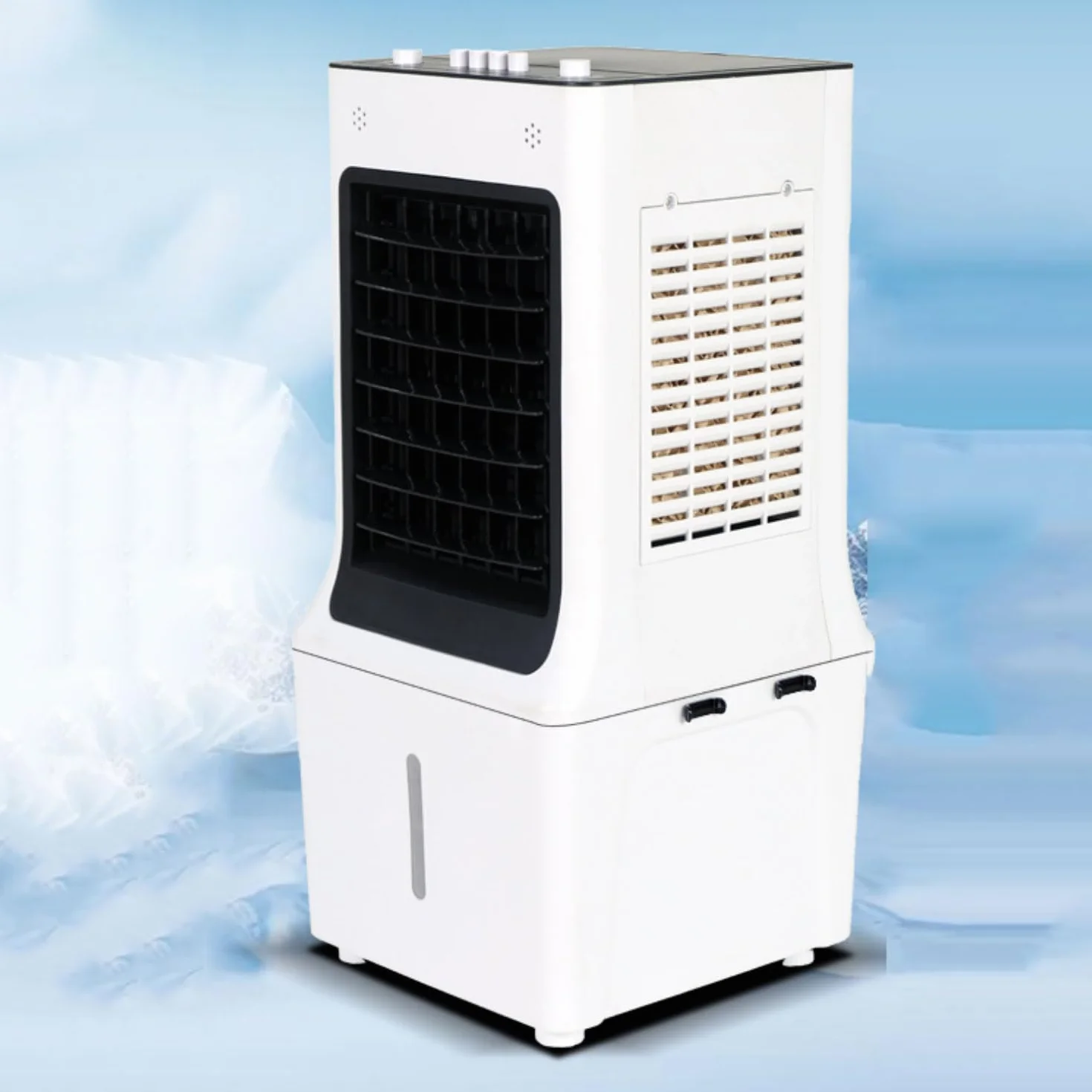 Aire Acondicionado Portátil 12L Enfriador de Aire sin Tubo 3 Modos 3 Velocidades Oscillazione 60º 4 ruote multidirezionali‌ Climatizador Evaporativo Silencioso Ventilador para Hogar Oficina