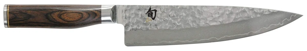 KAI Shun – Cuchillo de chef Tim Mälzer Premier TDM 1706 – Cuchillo japonés ultraafilado + tabla de cortar 100% hecha a mano única, 30 x 22 cm