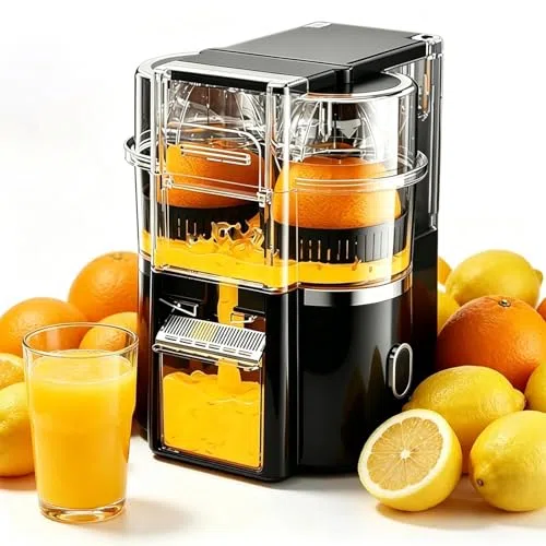 Exprimidor eléctrico de cítricos, prensador de limón de corte automático de doble cabeza, exprimidor de naranja inalámbrico de 2 velocidades con filtro de pulpa, extractor de frutas inalámbrico