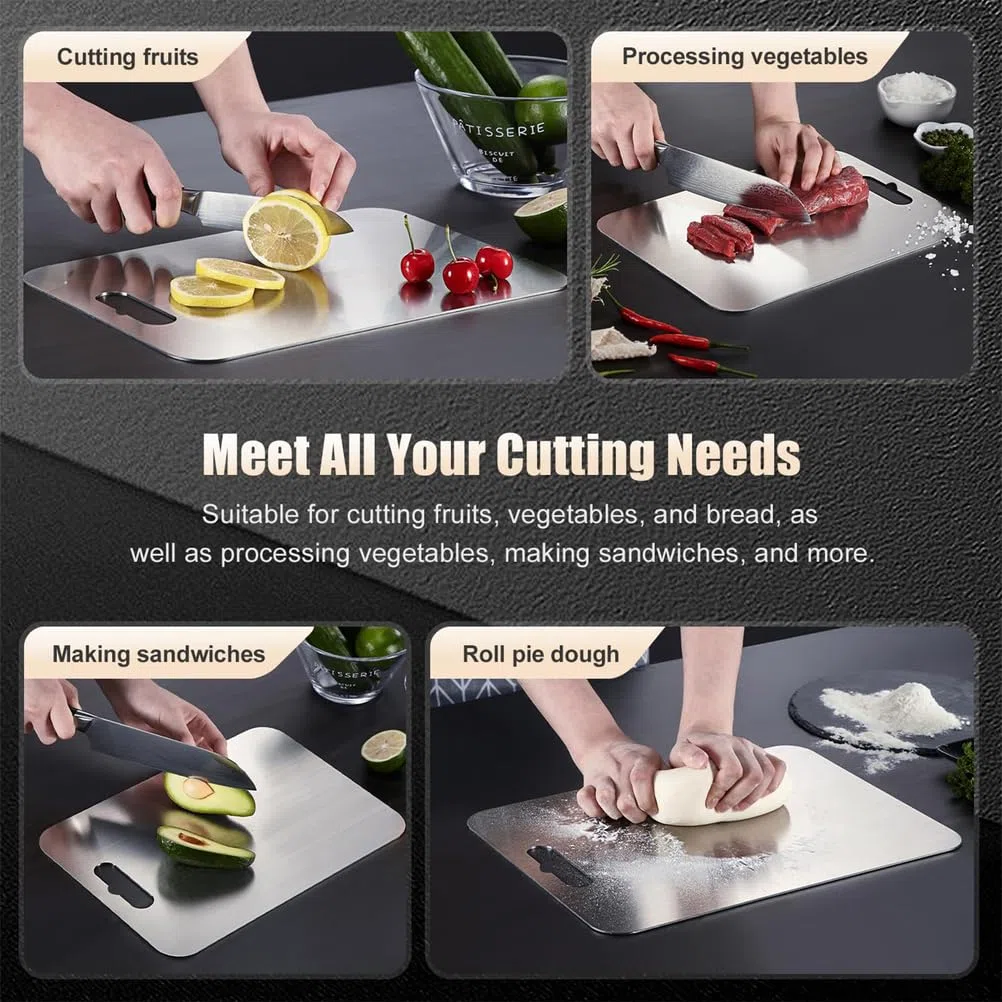 Tabla de cortar extragrande de 25 x 15 cm, para carne, frutas y verduras, segura, antideslizante, fácil de limpiar, ideal para cocineros caseros
