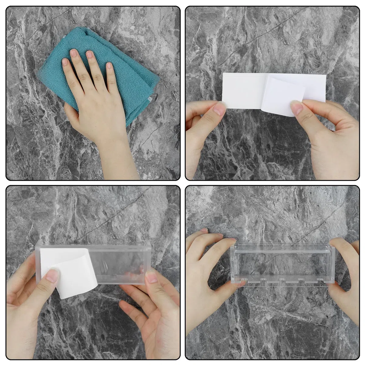 Soporte para cepillo de dientes de pared con 5 ranuras, organizador de almacenamiento autoadhesivo para ducha, colgador de cepillos de dientes para baño, botiquín, dormitorio (escarchado)