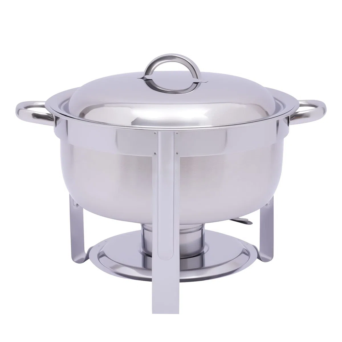 Chafing Dish - Calentador de alimentos redondo de acero inoxidable de 5 l, para buffet, catering, catering, gastro, color plateado