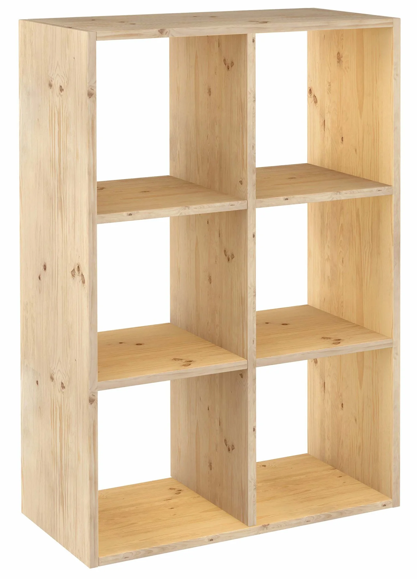 Astigarraga Kit Line Estantería Modular 6 Cubos Dinamic, Madera Maciza Pino - 105,4x70,8x33 cm