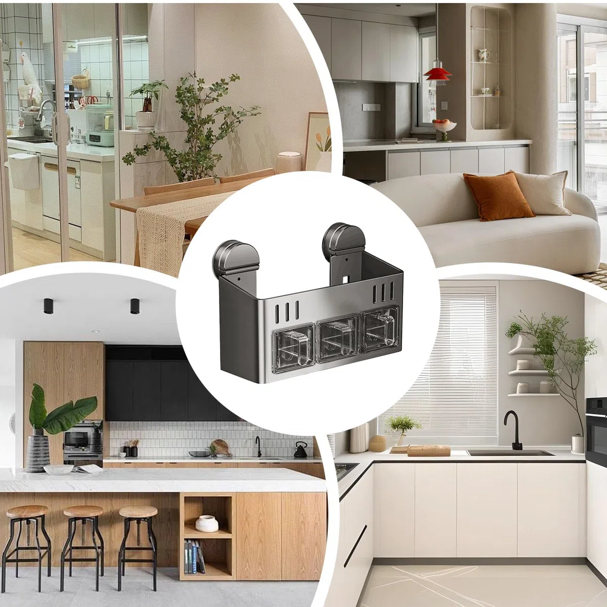 Organizador de Condimentos y Especias para Armario de Cocina | Estante de Especias de Doble Capa,Estante De De Doble Capa Antioxidante Impermeable Con De Condimentos Para Pared Oficina