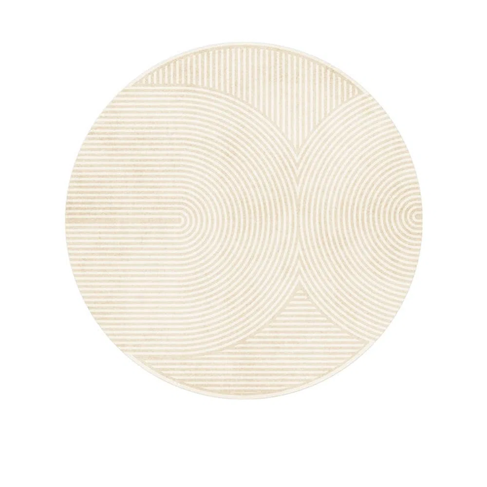 Alfombra de noche de 300 x 300 cm de pelo bajo con parte inferior antideslizante para mesa de sofá, sala de estar, cocina, baño, alfombra redonda lavable para decoración del hogar