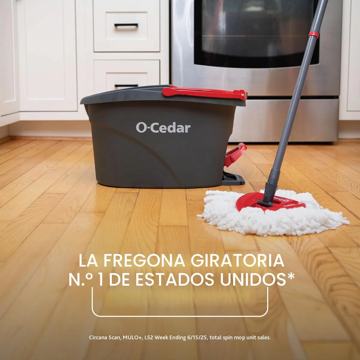 O-Cedar, Rojo, Gris, fregona giratoria con 4 recambios adicionales