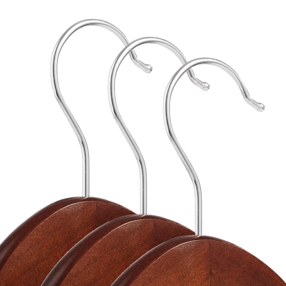 Casafield - 20 perchas de madera de nogal - Madera de loto premium con muescas y gancho giratorio cromado para ropa de vestir, abrigos, chaquetas, pantalones, camisas, faldas