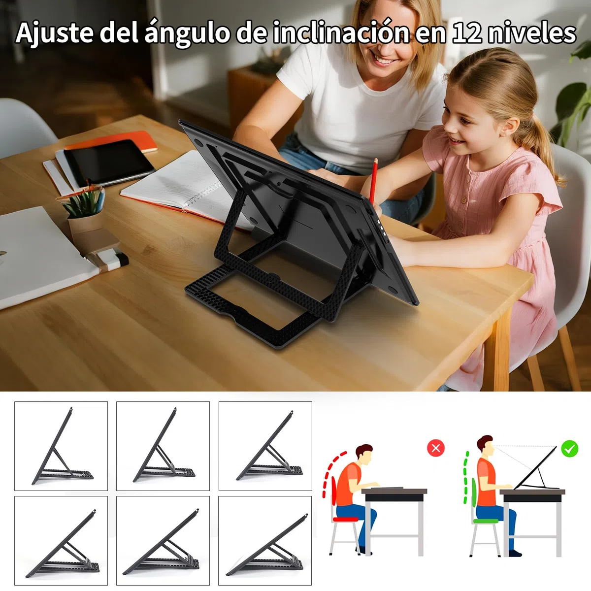 TOHETO Tablero de luz recargable A3 con soporte, almohadilla magnética superbrillante con botones laterales, caja de luz inalámbrica para trazar y dibujar, mesa de luz LED inalámbrica para pintura de