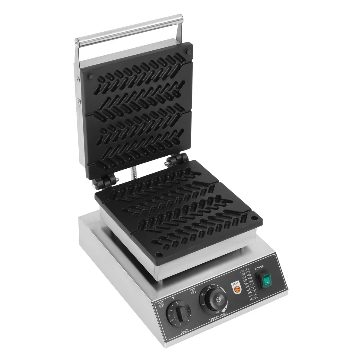 Máquina de gofres comercial de 1700 W, máquina de gofres con revestimiento antiadherente, con control de temperatura y tiempo, para restaurante panadería Snack-Bar (estilo de rombo)