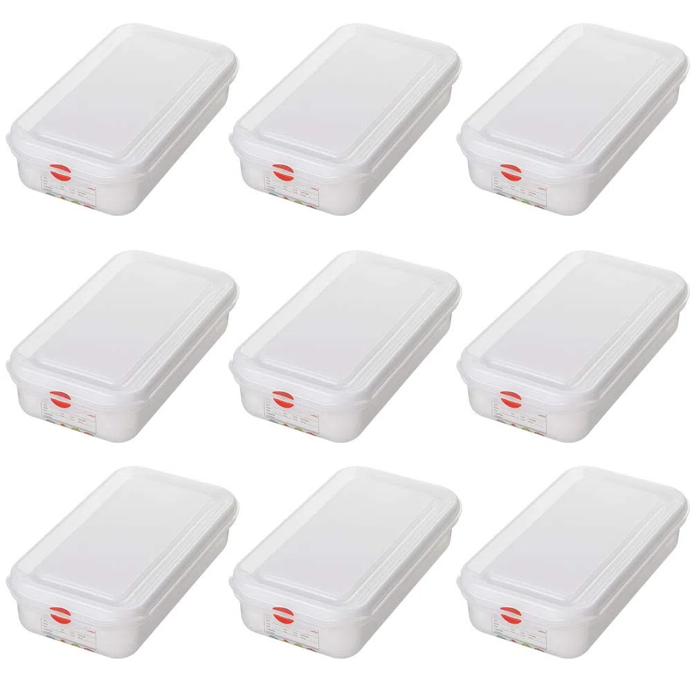 9 recipientes herméticos con tapa, 325 x 176 x 65 mm, 2,5 litros