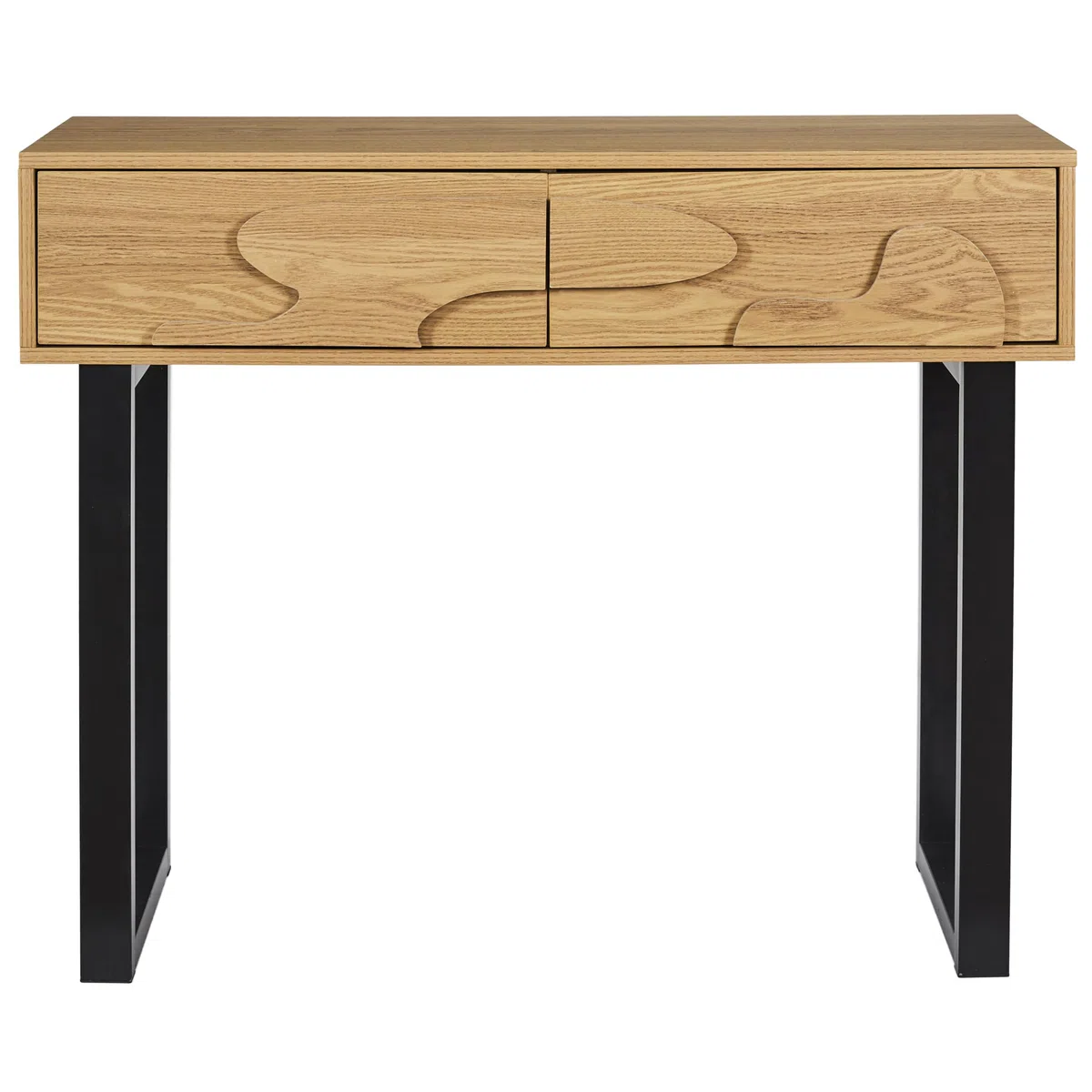 HOME DECO FACTORY - HD0431, Consola Calypso Moderna, Mueble de Entrada Versátil con Almacenamiento Optimizado, Diseño Elegante para Salón u Oficina, Dimensiones 100x80x35 cm, Marrón Negro