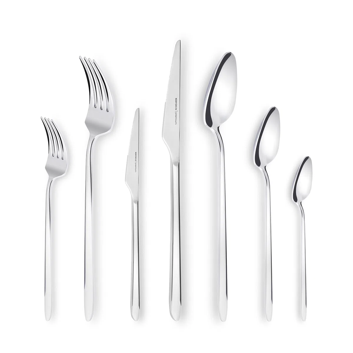 Karaca Stark 316+ - Juego de cubiertos prémium para 12 personas, 84 piezas, cuchara, resistente al óxido, de larga duración, resistente a la corrosión, apto para lavavajillas, cubiertos para servir,