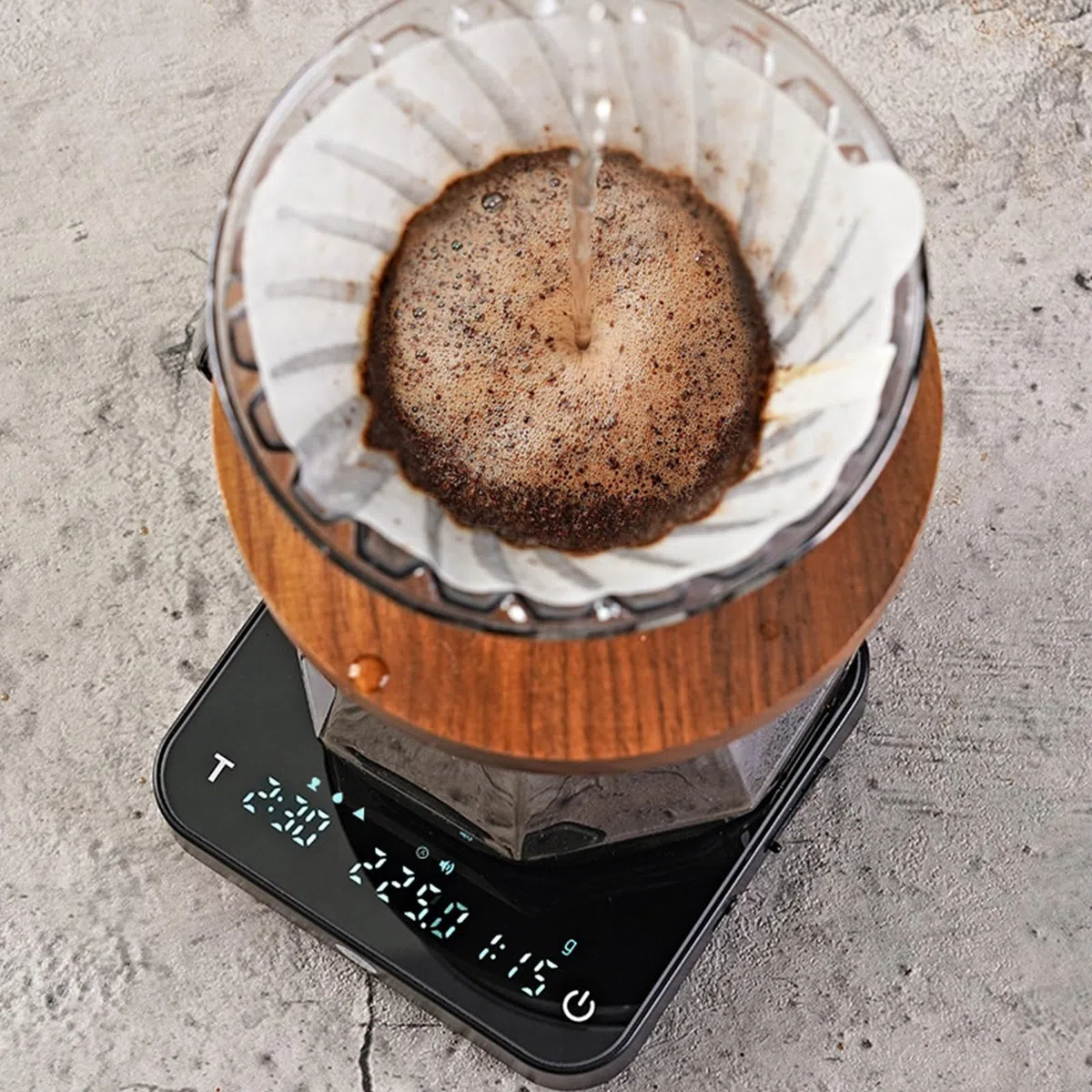 Báscula de Cocina Digital en Miniatura con pesaje de precisión y temporizadores multifuncionales para Preparar café Diseño Compacto Herramienta de pesaje de Cocina con Apagado automático