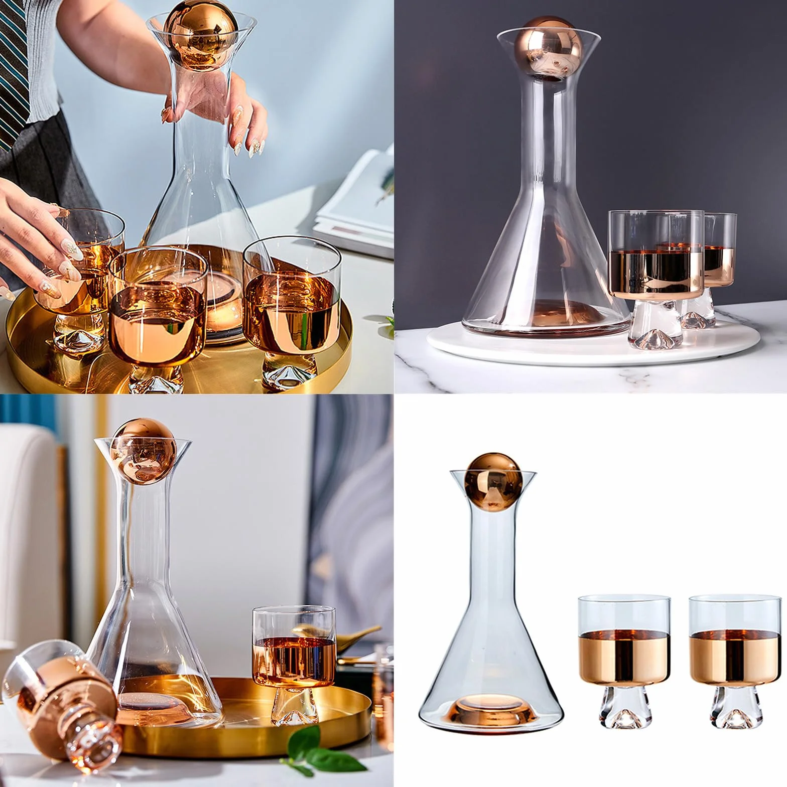 Elegante jarra de agua de cristal con capacidad de 1 5 litros con detalles dorados para reuniones familiares, cenas, fiestas y uso diario. Jarra de cristal Utensilios de cocina modernos