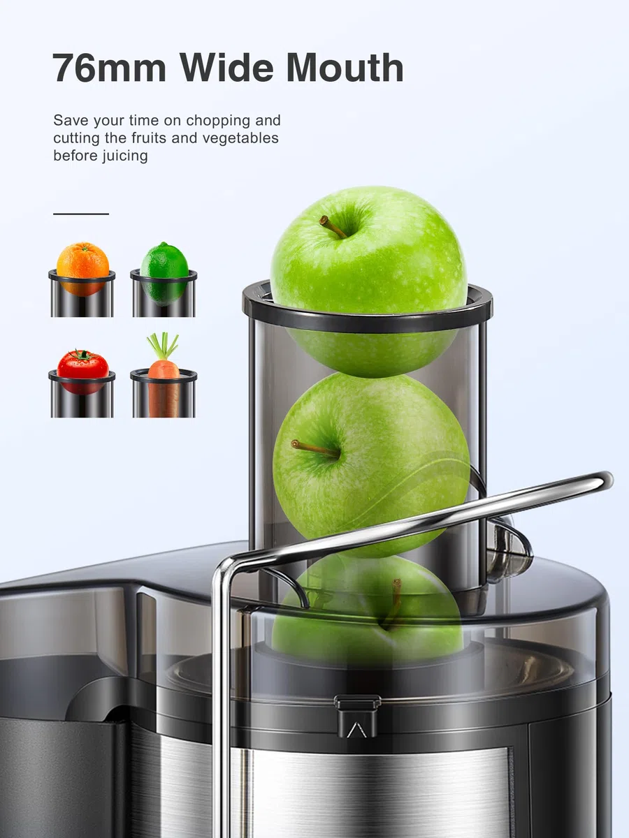 Reemix Licuadoras Para Verduras y Frutas, Licuadora de Acero Inoxidable, Fácil de Limpiar, 2 Modos de Velocidad, 65MM de Boca Ancha, Pies Nondeslizantes, Cepillo Incluido (Black, 500W)
