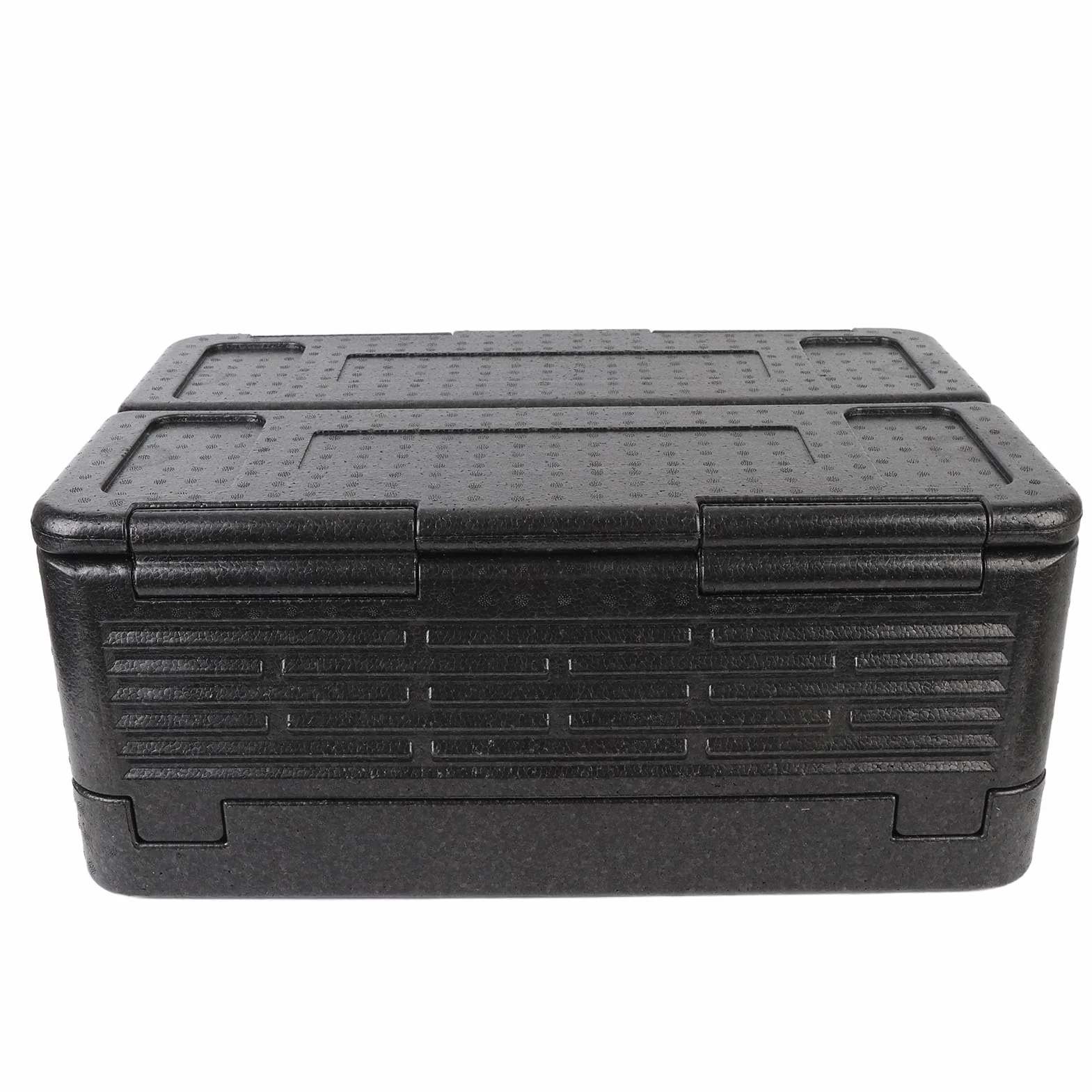 Caja Aislante para Alimentos, 60 L, de Gran Capacidad, Plegable, Portátil, con Contenedor Aislado para Acampar Al Aire Libre, Picnic, Pesca, Playa, Familia, Compras (BLACK)