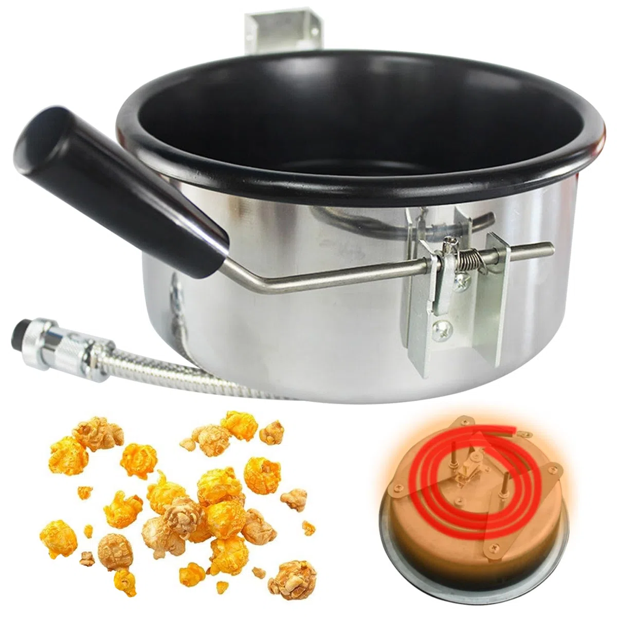 Máquina eléctrica para hacer palomitas de maíz Nostalgia de 8 oz, máquina de palomitas de noche de película anti-quemaduras con control de seguridad, Popper retro fácil de limpiar para fiestas y