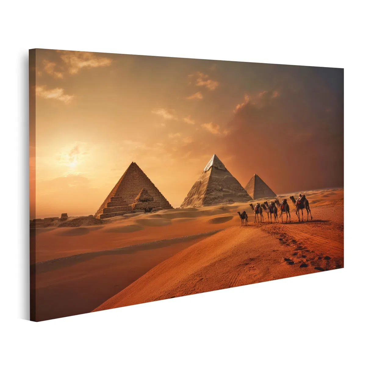 islandburner Cuadro sobre lienzo pirámides de Giza Egipto fotografía de viajes cuadros cuadros murales póster