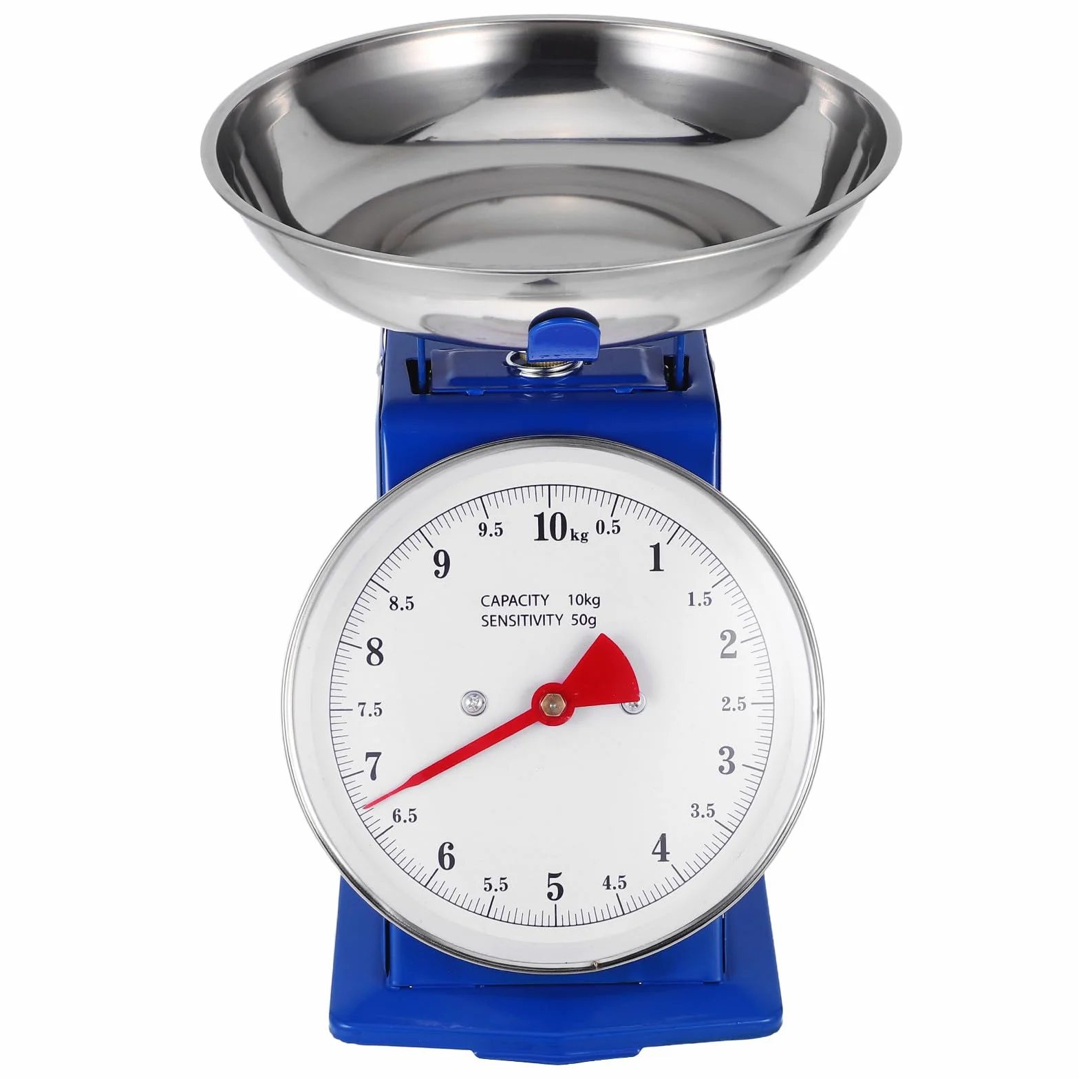 Báscula de Cocina Mecánica Vintage Acero Inoxidable con Capacidad de 10 Kg y Bandeja Desmontable y Pesar Ingredientes con Precisión para Preparar Comidas