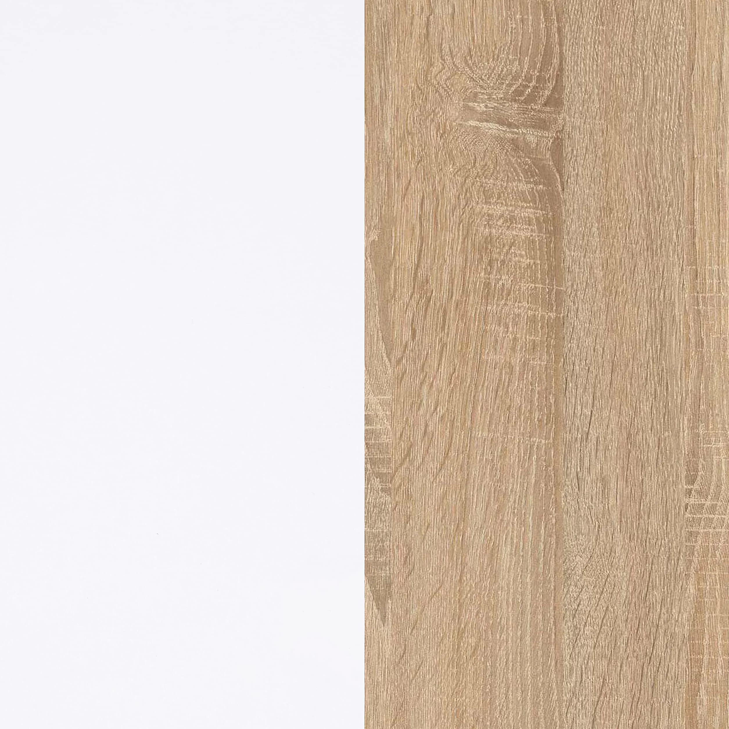 duehome | Mueble Zapatero 4 Puertas, Modelo Eris, Acabado en Roble Canadian y Blanco Artik, Medidas: 106 cm (Ancho) x 115 cm (Alto) x 22 cm (Fondo)