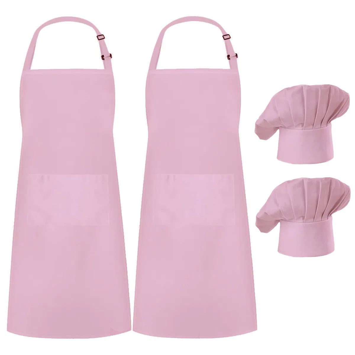 Hyzrz Juego de 2 delantales de cocinero, delantales de cocina ajustables para panadería, cocina para mujeres y hombres, regalo del padre (rosa), Rosado, talla única