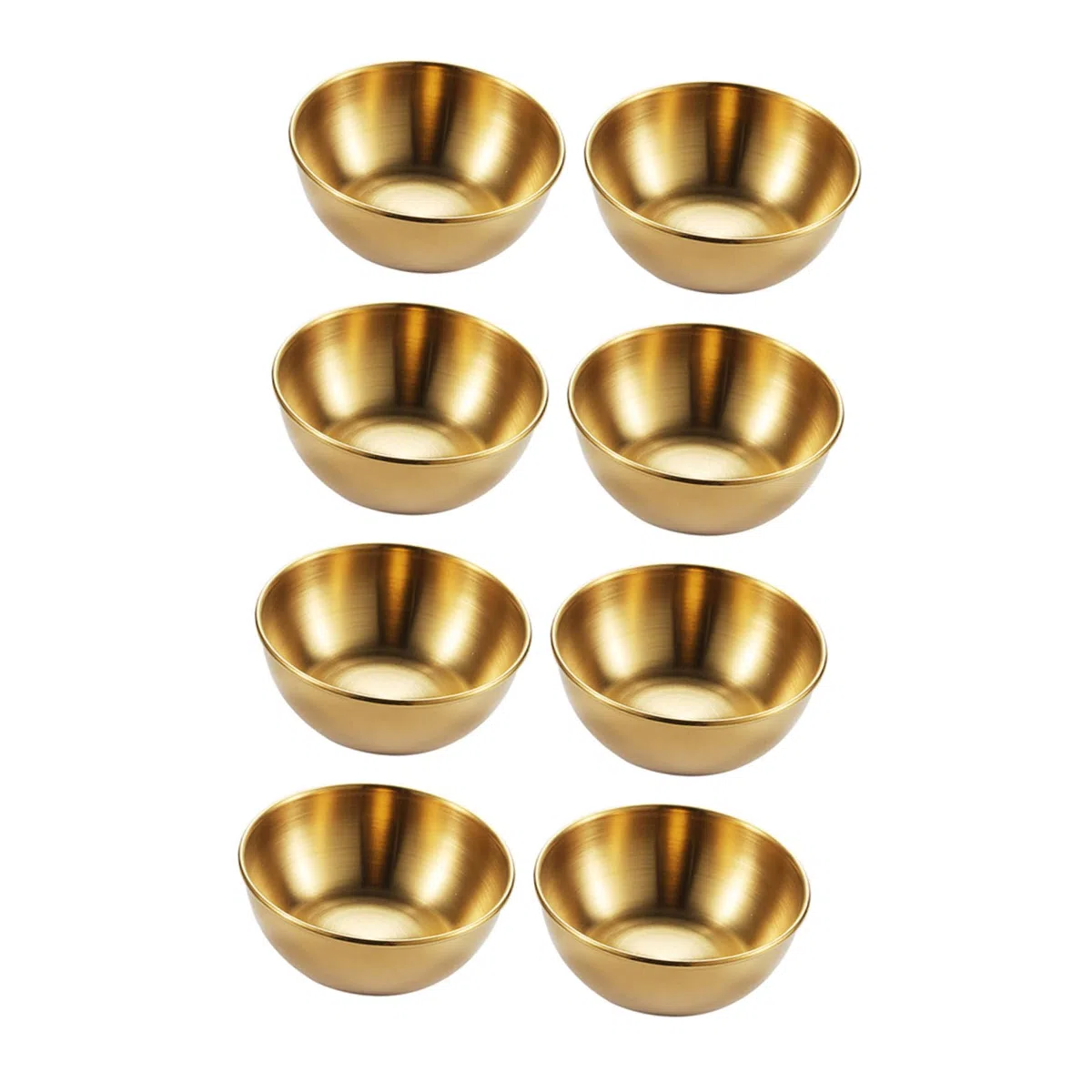 Homoyoyo Set de 8 Platos y Cuencos para Salsa de Acero Inoxidable Dorado Diseño Simple y Funcional para Restaurantes y Familias