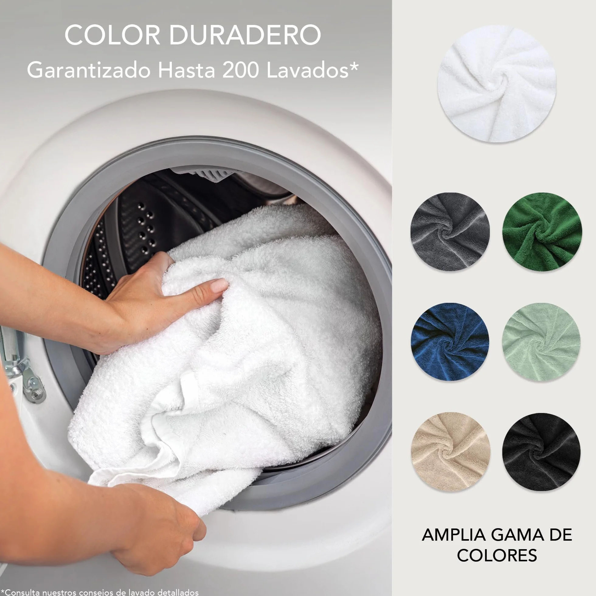 Ôhm Juego de Toallas de Baño 8 Piezas 100% Algodón 500 g/m² – 2 Toallas Ducha 70x140 + 4 Toallas Lavabo 50x100 + 2 Toallas Mano 30x50 – Set Familiar Alta Absorción – Blanco – Oeko-Tex