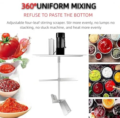 Comercial Automatic Pot Stirrer 40L, Stainless Steel Food Mixer con Control de Velocidad Ajustable, adoración de musble de Capa para la Cocina de Salsa de Jam, máquina de Mezcla eléctrica para Cocina