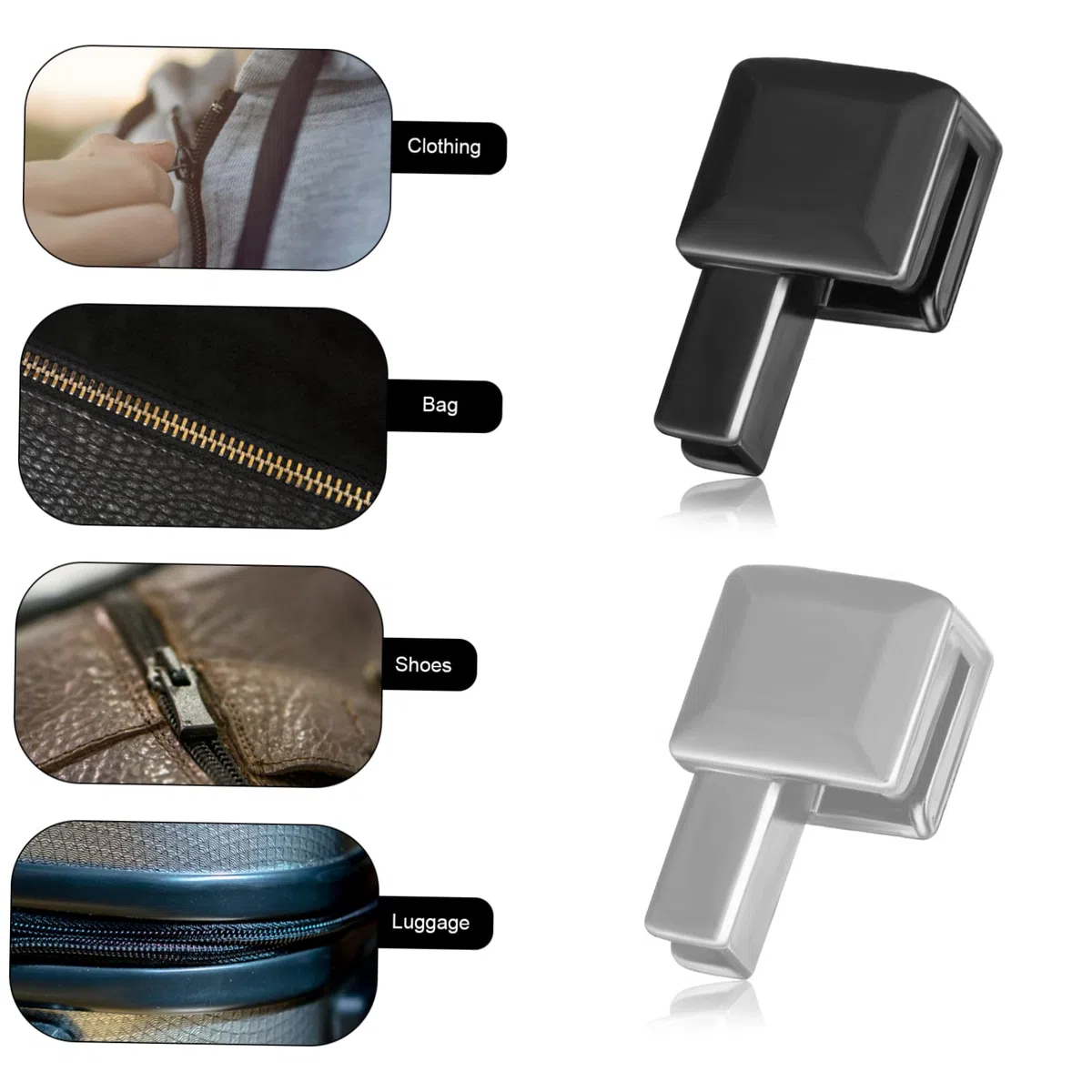 SHINEOFI 5piezas Kit De Reparación De Cremalleras De Accesorios Metálicos Para Ropa Chaquetas Jeans Maletas y Mochilas Herramientas De Reemplazo De Cremalleras