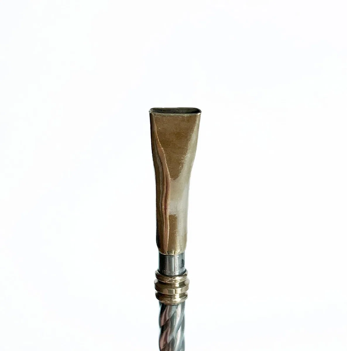 Bombilla Pico de Loro con detalles en Bronce, Bombillón para mate, Bombilla para mate de ALPACA, Bombillon Premium artesanal