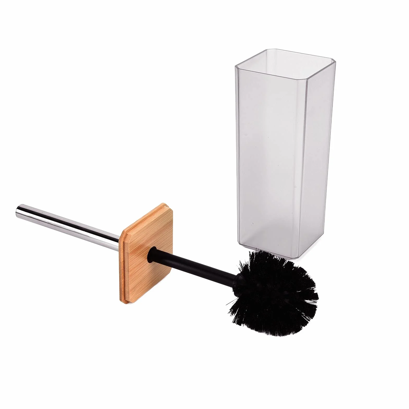 Cocoarm Juego de Accesorios de Baño de bambú, Juego de Baño de 7 Piezas con Caja de ABS, Soporte para Cepillo de Dientes, Escobilla de, Bandeja para Bote de Basura para el Hogar, Hotel, (Gray)