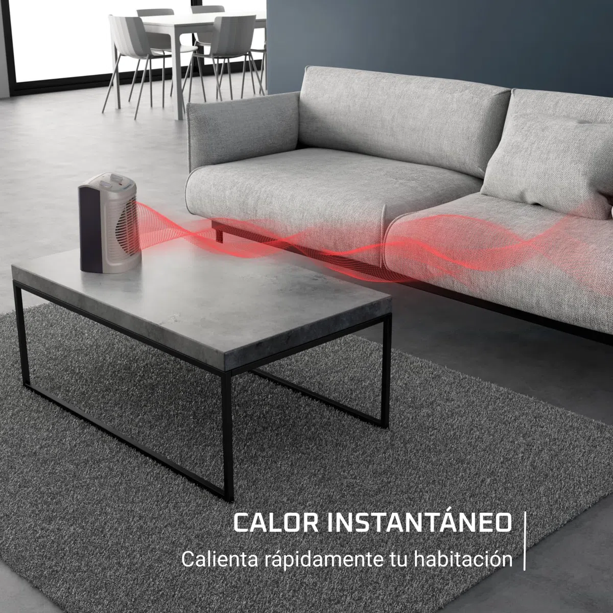 Rowenta Instant Comfort Compact SO2330F2 - Calefactor 2400W, Función Silence, 2 Velocidades