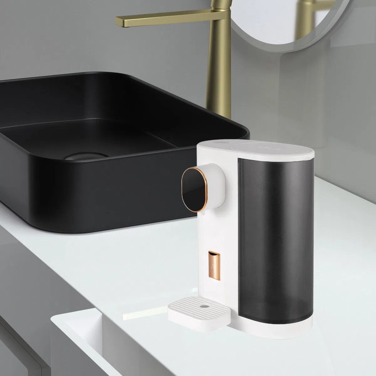1 Dispensador Automático de Baño con Capacidad Ajustable, Ventana Visible, Depósito de 600 Ml, Instalación en Pared Y, Ada, Blanco, Individual