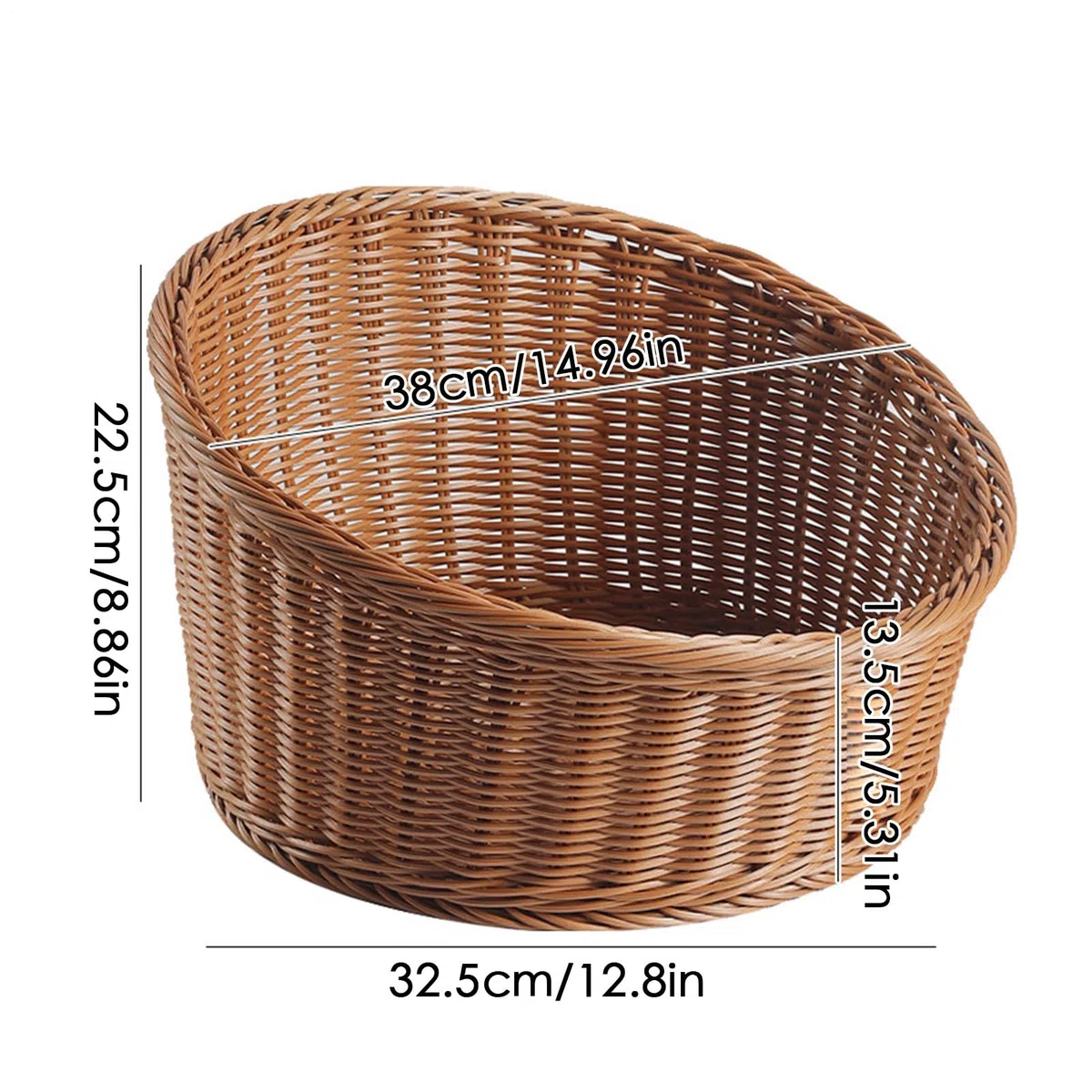 Cesta Para Servir Pan bandeja organizadora portafrutas imitación ratán | Cesta De Mimbre Para Servir Pan Cocina Restaurante Picnic Panadería Desayunador Mesa Comedor