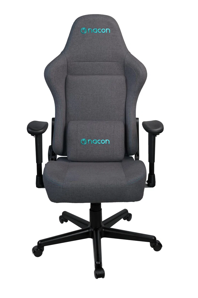 Nacon - Silla Gaming PCCH-380 Ergonómica con Reposabrazos 2D | Silla Gaming con Cojín Lumbar, Reclinable hasta 135º, Material Textil, Color Gris Oscuro