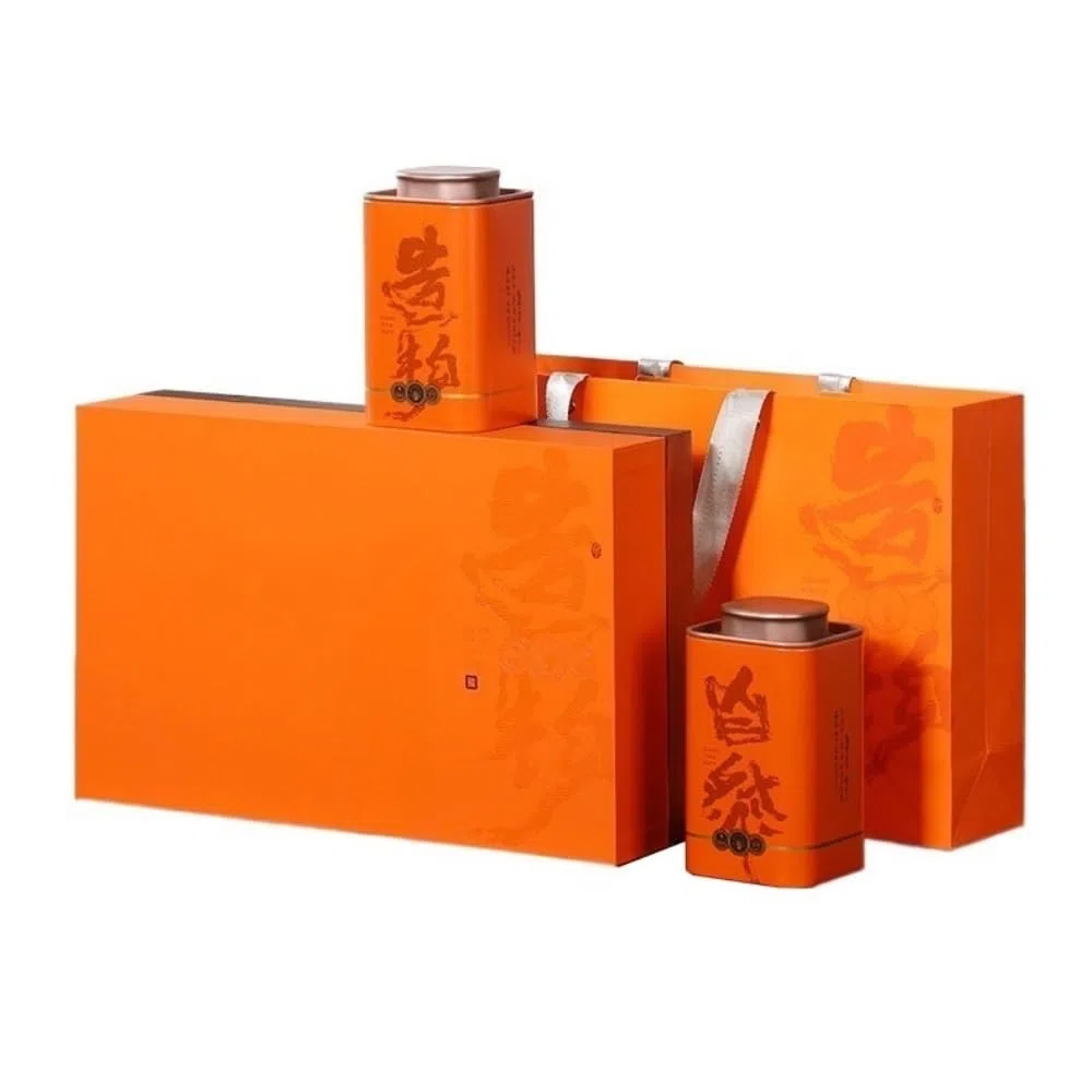 ULTRAWAVE Latas De Té Contenedor de Almacenamiento de té a Granel, Tarro de Cocina, Lata sellada, Juego de té Retro, Caja de Regalo de Doble Lata, Caja vacía Tarro para Guardar Té(C)